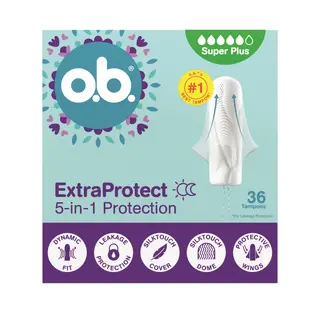 o.b. Extra Protect 5w1 Tampony Super Plus 36 Sztuk