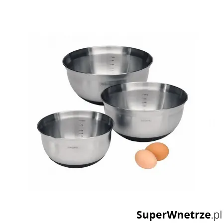 Zestaw misek kuchennych 3 szt Brabantia srebrne