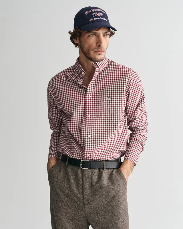 Gant Koszula Popelinowa Regular Fit W Kratkę