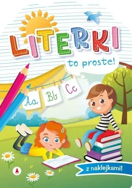 LITERKI TO PROSTE NAUKA PISANIA LITEREK LITER PO ŚLADZIE + NAKLEJKI