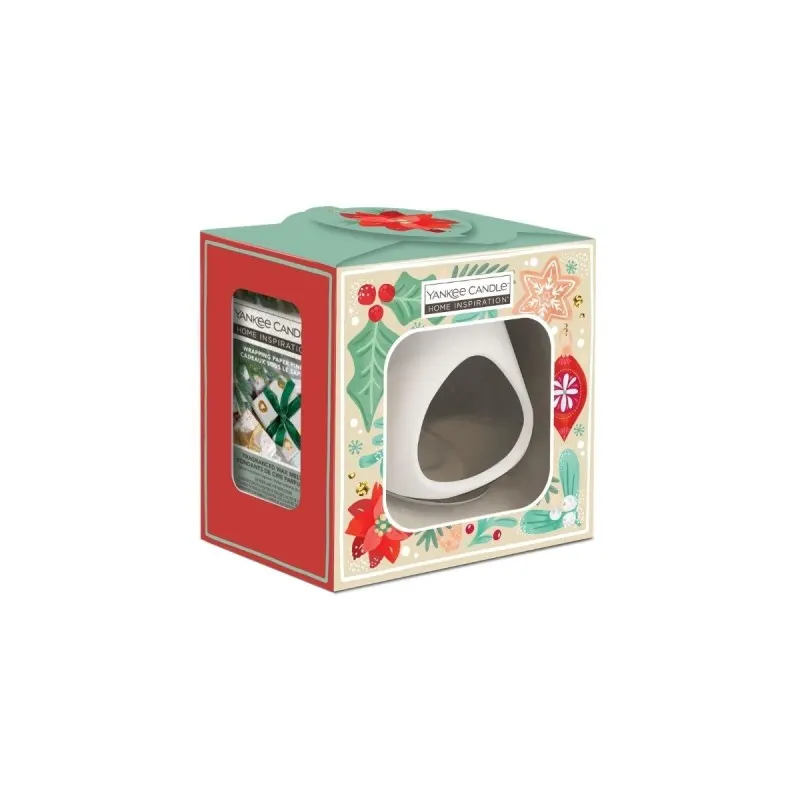 Yankee Candle Zestaw Prezentowy Kominek + Wosk Wrapping Paper Pine