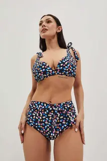 Dół od bikini z wysokiem stanem granatowy