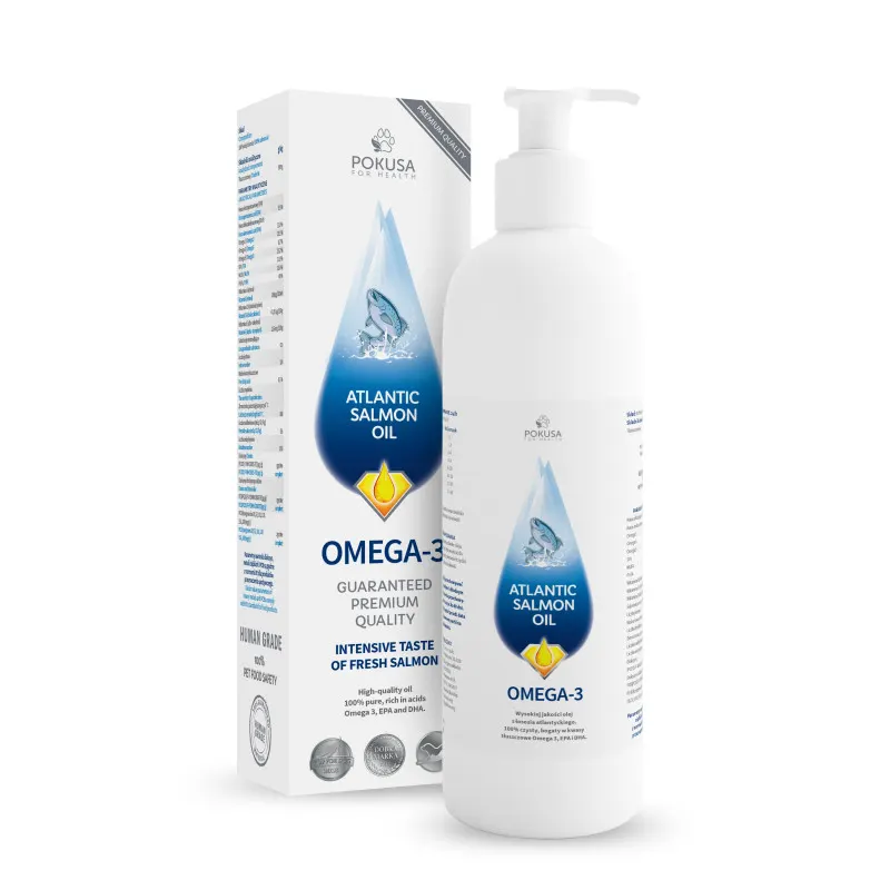 POKUSA RawDietLine Atlantic Salmon Oil - olej z łososia dla psa i kota - 1000ml