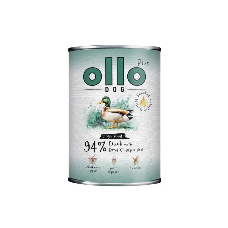 OLLO Plus Kolagen Mono Kaczka - mokra karma dla psa - 400g