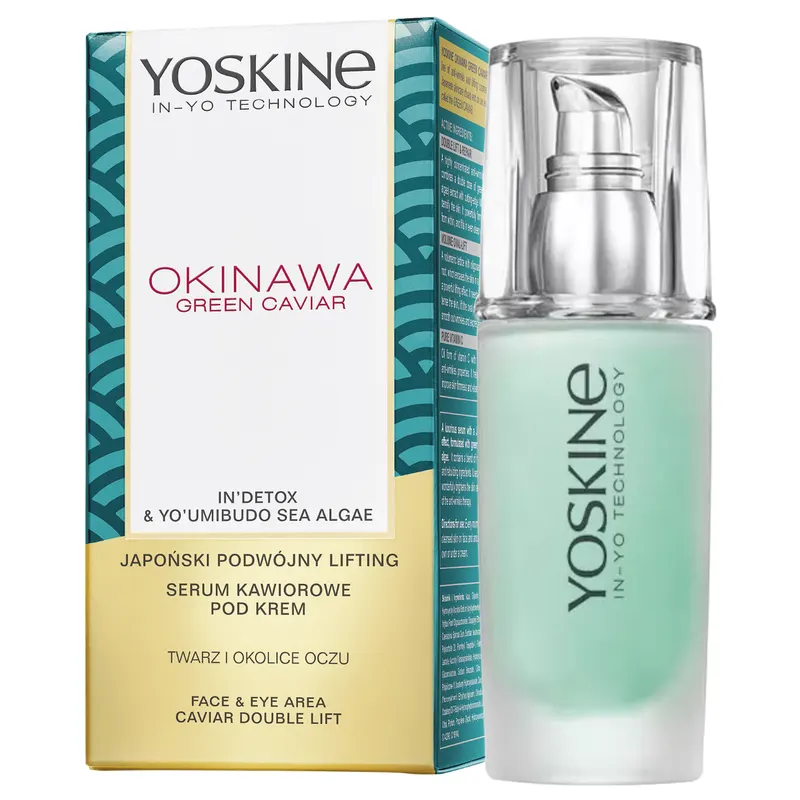 Yoskine Okinawa Green Caviar serum do twarzy z zielonym kawiorem, witaminą C, peptydami i korzeniem cykorii 30 ml