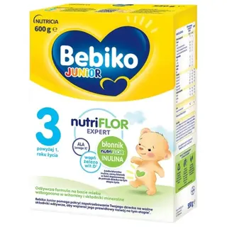 Bebiko Junior Nutriflor Expert 3 Mleko Powyżej 1 Roku Odżywcza Formuła 600g