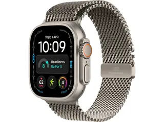 Smartwatch APPLE Watch Ultra 4 GPS + Cellular, koperta 49mm z tytanu w kolorze naturalnym, bransoleta mediolańska naturalnym - rozmiar M MJA94QP/A