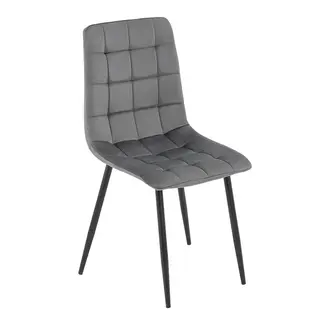 Krzesło tapicerowane DC-6403 | welur | szary #21 | OUTLET