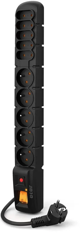 Listwa zasilająca Acar S10 czarny 3M W0129