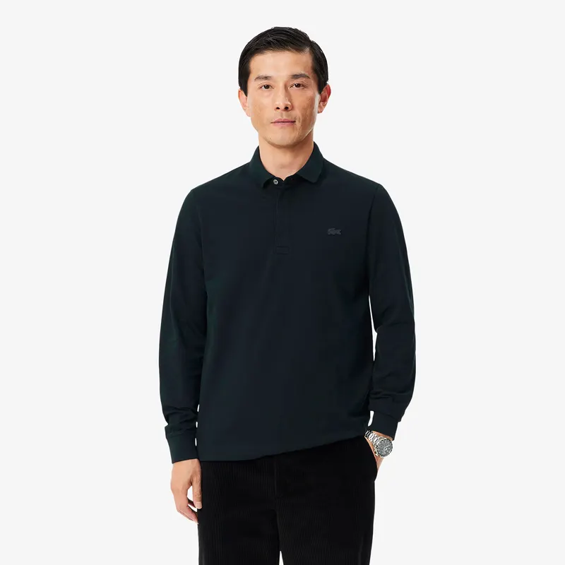 Lacoste Elastyczna Koszulka Polo Paris Regular Fit I Piqué Zielona Męskie Zielony
