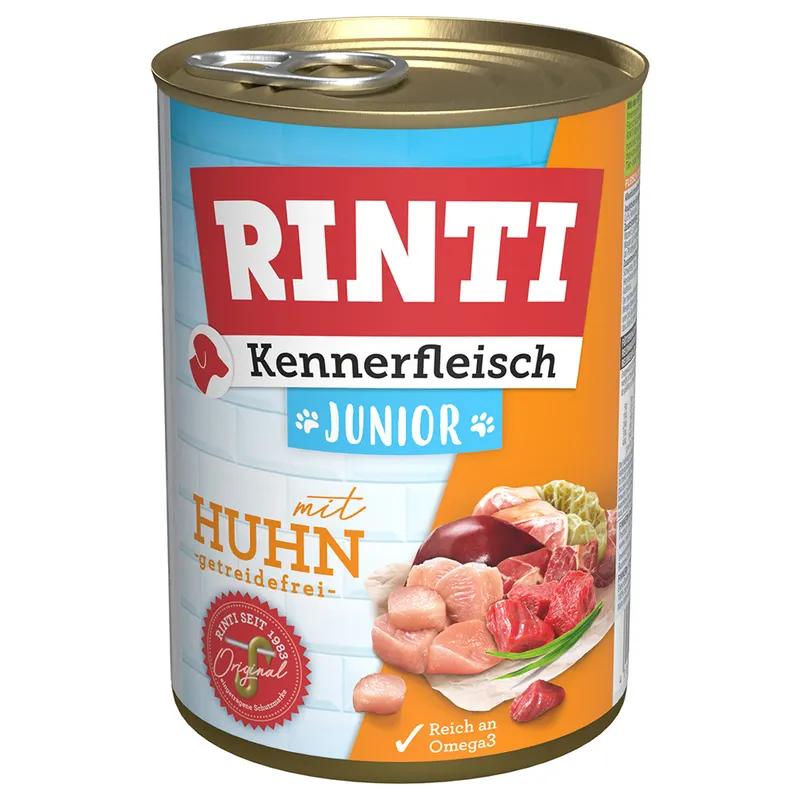 RINTI Kennerfleisch Junior - Kurczak, 6 x 400 g