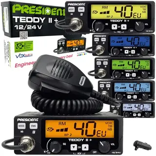 RADIO CB PRESIDENT TEDDY II+ ASC AM/FM VOX 7 kolorów 12/24V