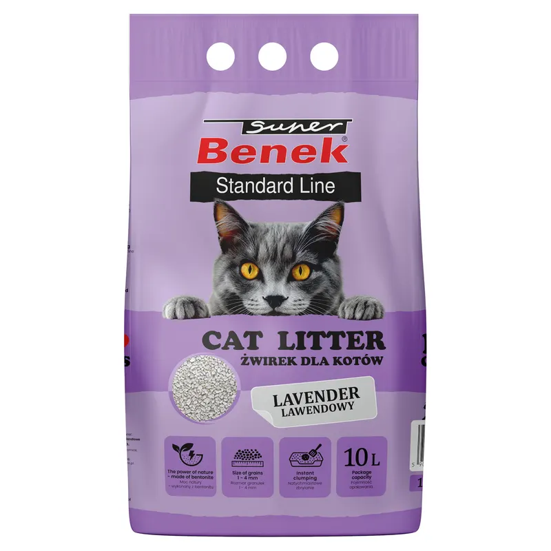 Benek Super Lawenda żwirek dla kota - 10 l (ok. 8 kg)