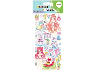 Naklejki HAPPY COLOR 3D PUFFY Pink Dolls 9.5x22 cm Wielokolorowy