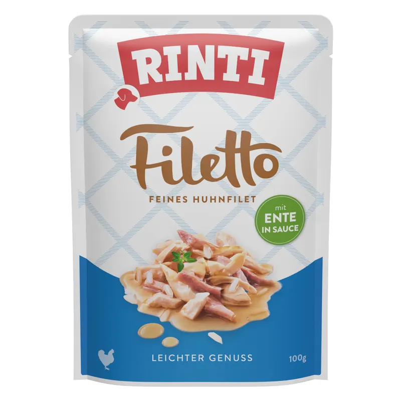 Korzystny pakiet Rinti Filetto w sosie, 48 x 100 g - Kurczak i kaczka