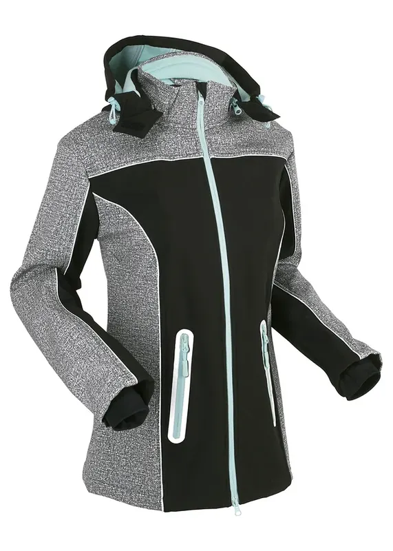 Kurtka softshell z odblaskowymi elementami, z materiału odpychającego wodę