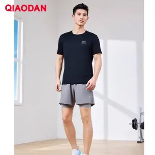 QIAODAN Men Casual T-shirt 2026 Summer Quick Dry Breathable Crew Neck Short Sleeve Tee Fitness Workout Gym Tops QXEHS3252031