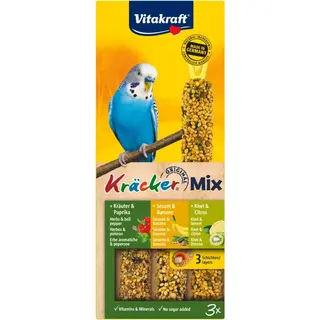 VITAKRAFT Kräcker Mix Banan, kiwi, papryka - przysmak dla papugi falistej - 3 szt.