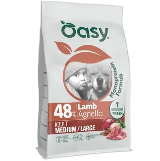 OASY One Animal Protein Adult Medium/Large Mono Lamb - sucha karma dla psa - 10kg