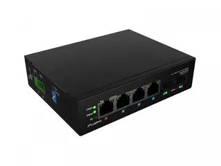 Lanberg Przełącznik ILGE-4P-2S-90 Light Industrial POE 1XBT 3XAT 2XSFP DIN Gigabit Ethernet