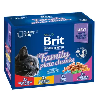 Brit Premium Cat, 12 x 100 g - Family Plate