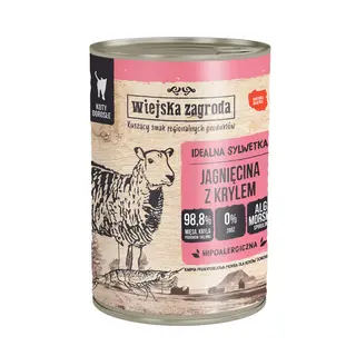 WIEJSKA ZAGRODA Jagnięcina z krylem - mokra karma dla kota - 400g