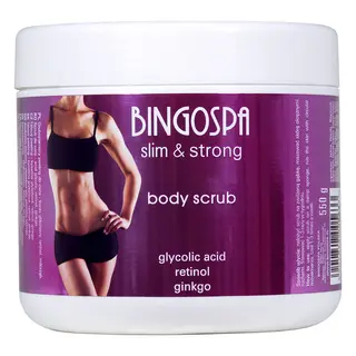 Body scrub kwas glikolowy retinol miłorząb BINGOSPA slim & strong
