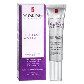 Yoskine Tsubaki Anti-Age krem pod oczy z ceramidami, olejem Tsubaki, Illumi-Eye i Centella Asiatica 15 ml