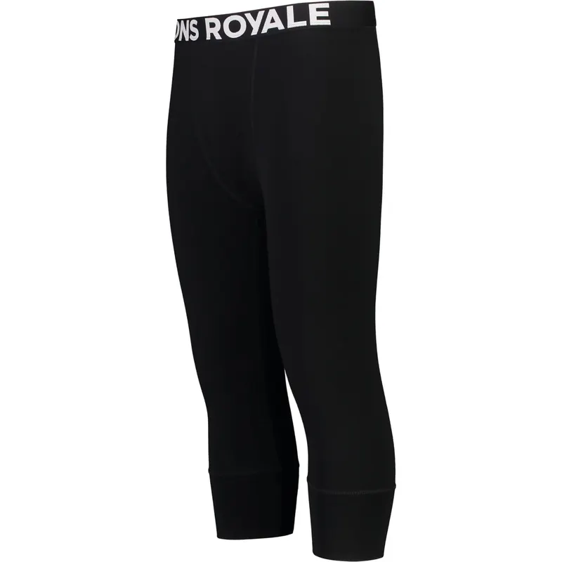 Mons Royale Cascade Merino Base Layer 3/4, legginsy termoaktywne, męskie, czarne
