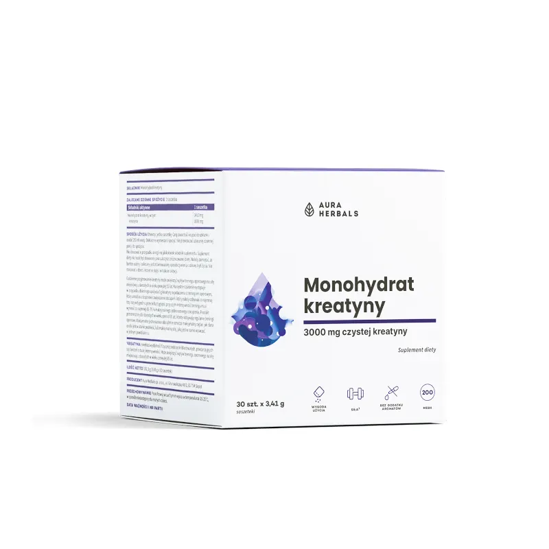 Monohydrat Kreatyny Aura Herbals Kreatyna monohydrat 30 sasz
