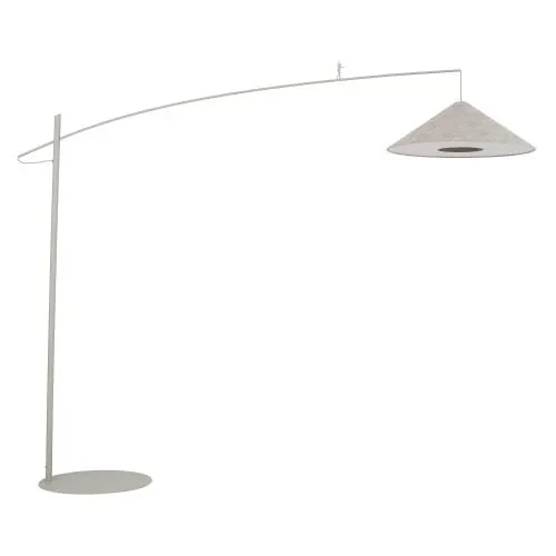 Lampa podłogowa POISE A 11686 Nowodvorski beżowy klosz z tkaniny – nowoczesna z regulowanym ramieniem w stylu loftowym