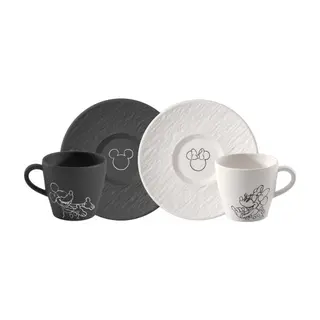 Villeroy & Boch Manufacture Mickey Mouse Zestaw 2 filiżanek ze spodkami, 2 × 160 ml
