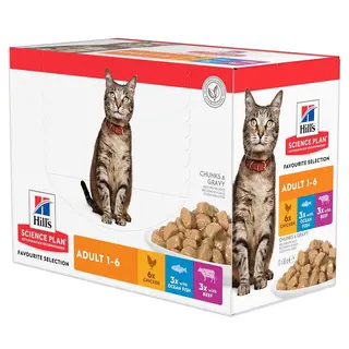 Hill's Science Plan Adult 1-6, kurczak - Karma mokra, 12 x 85 g, Adult, ryba