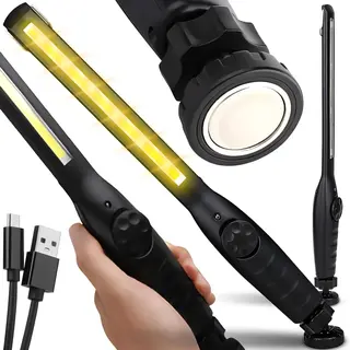 LAMPA WARSZTATOWA LED COB 8W AKUMULATOROWA 400LM KLIPS MAGNETYCZNY 360