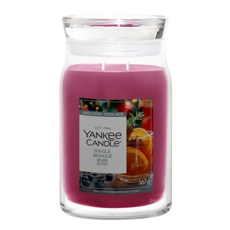 Yankee Candle Signature Świeca w Dużym Słoiku z Dwoma Knotami Jingle Mingle