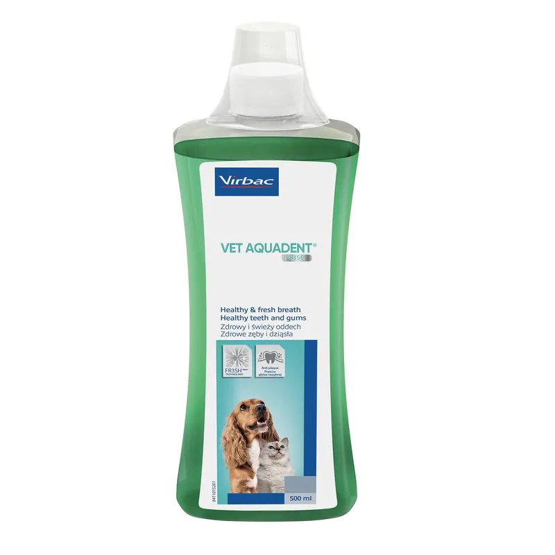 VIRBAC Vet Aquadent FR3SH - płyn do higieny jamy ustnej dla psa i kota - 500ml