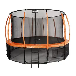 Trampolina ogrodowa Jumpi Maxy Comfort Plus 435cm/14ft z siatką wewnętrzną - pomarańczowa