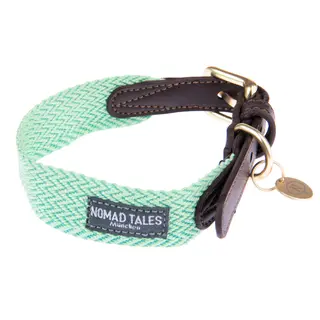 Nomad Tales Bloom, obroża, kolor mint - Rozmiar XS: obwód szyi: 30 - 36 cm, szer. 25 mm