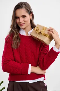 Wełniany sweter Cranberry Wine XL