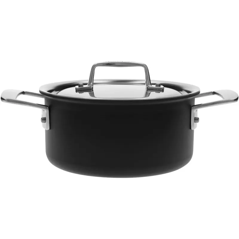 Demeyere black 5 garnek niski z pokrywką 2.2 ltr