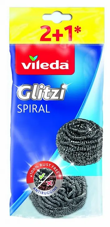 Zmywak stalowy Vileda Glitzi Spiral Inox 3 szt.