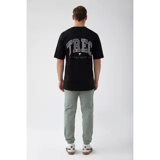 Czarny T-shirt męski TW BASIC TSHIRT OVERSIZE 180 M BLACK - M