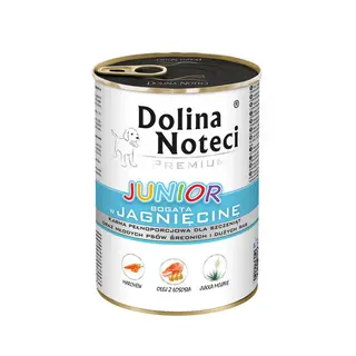 DOLINA NOTECI Premium Junior Bogata w jagnięcinę - mokra karma dla psa - 400g
