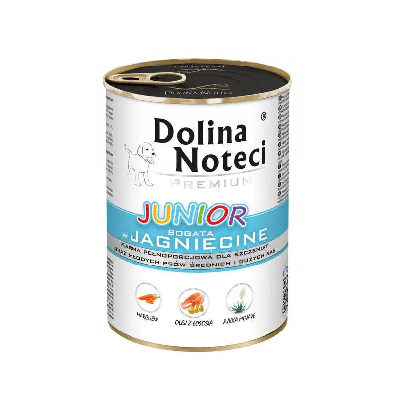 DOLINA NOTECI Premium Junior Bogata w jagnięcinę - mokra karma dla psa - 400g