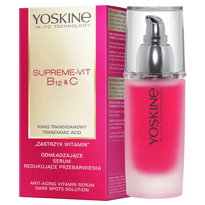 Yoskine Supreme-Vit B12 + C serum do twarzy na przebarwienia z witaminą B12, witaminą C i kwasem traneksamowym 30 ml