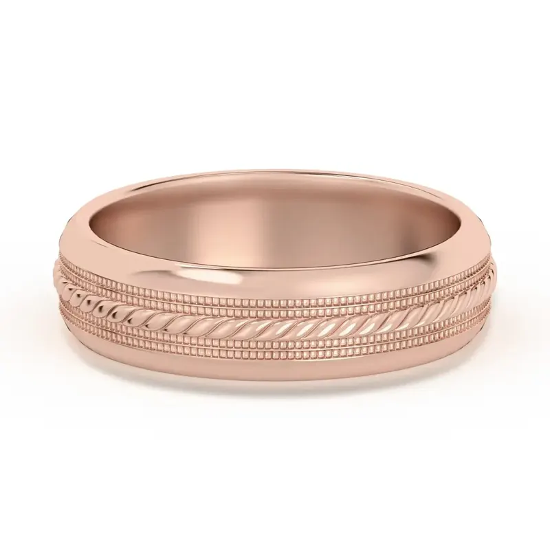 Single Rope Obrączka Ślubna 585 Różowe Złoto (14K) 5 MM