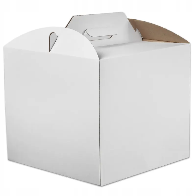 5x Karton pudełko na tort ciasto 28x28x25 cm BIAŁE opakowanie BARDZO MOCNE