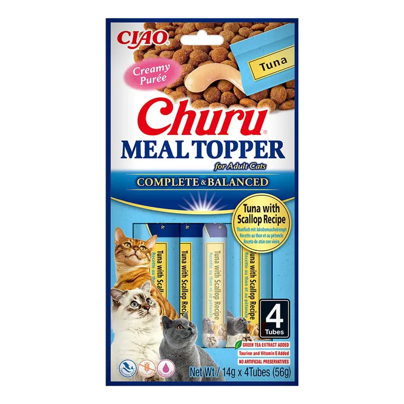 INABA Churu Meal Topper Tuńczyk z przegrzebkami - przysmak dla kota - 4x14 g