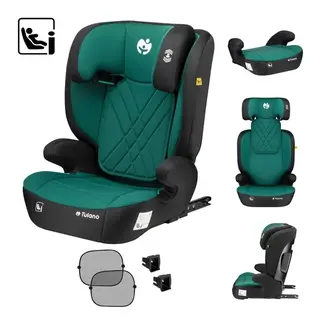 Fotelik samochodowy 15-36kg isofix i-Size TULANO zielony podstawka poddupnik 100-150cm
