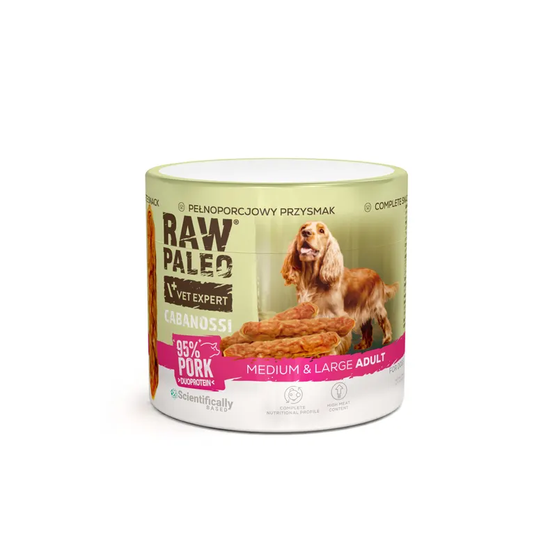 VETEXPERT Raw Paleo Cabanossi Pork Medium Large - przysmak dla psa - 100g